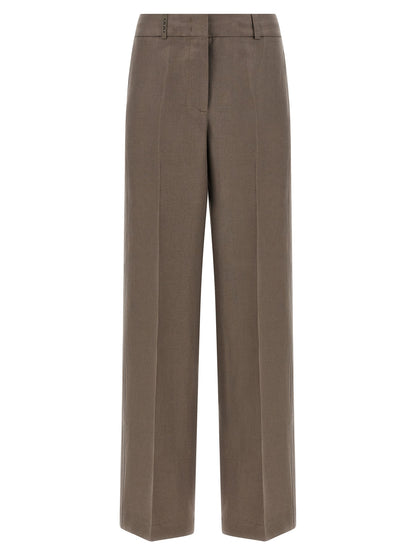 Peserico Brown Linen Pants