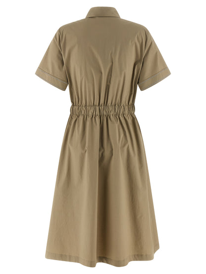 Peserico Bicolor Cotton Midi Dress