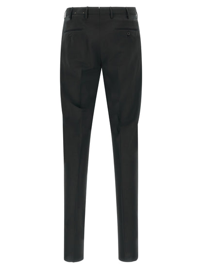 Incotex Black Virgin Wool Dress Pants
