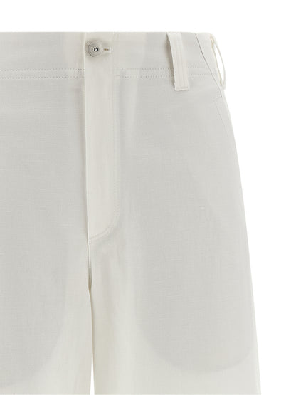 Brunello Cucinelli White Cotton Chino Pants