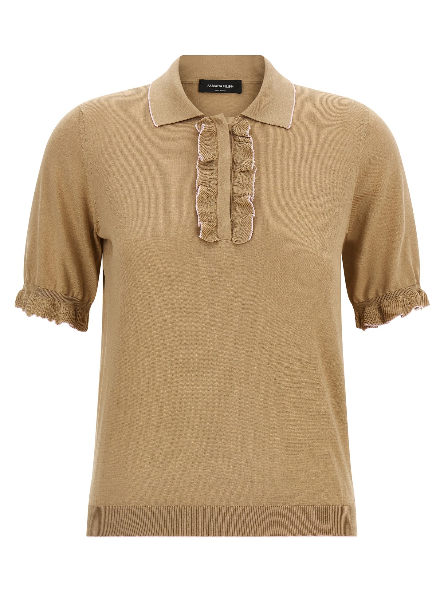 Fabiana Filippi Beige Silk Polo Shirt