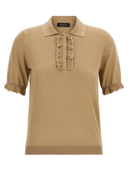 Fabiana Filippi Beige Silk Polo Shirt