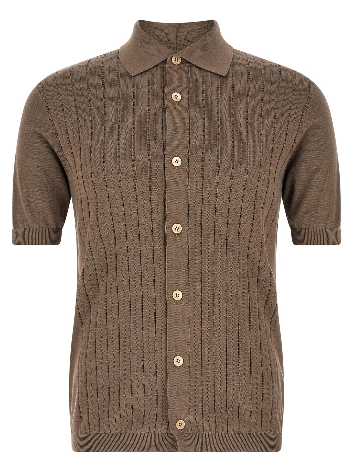 Brunello Cucinelli Brown Cotton Blouse