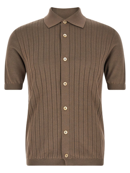 Brunello Cucinelli Brown Cotton Blouse