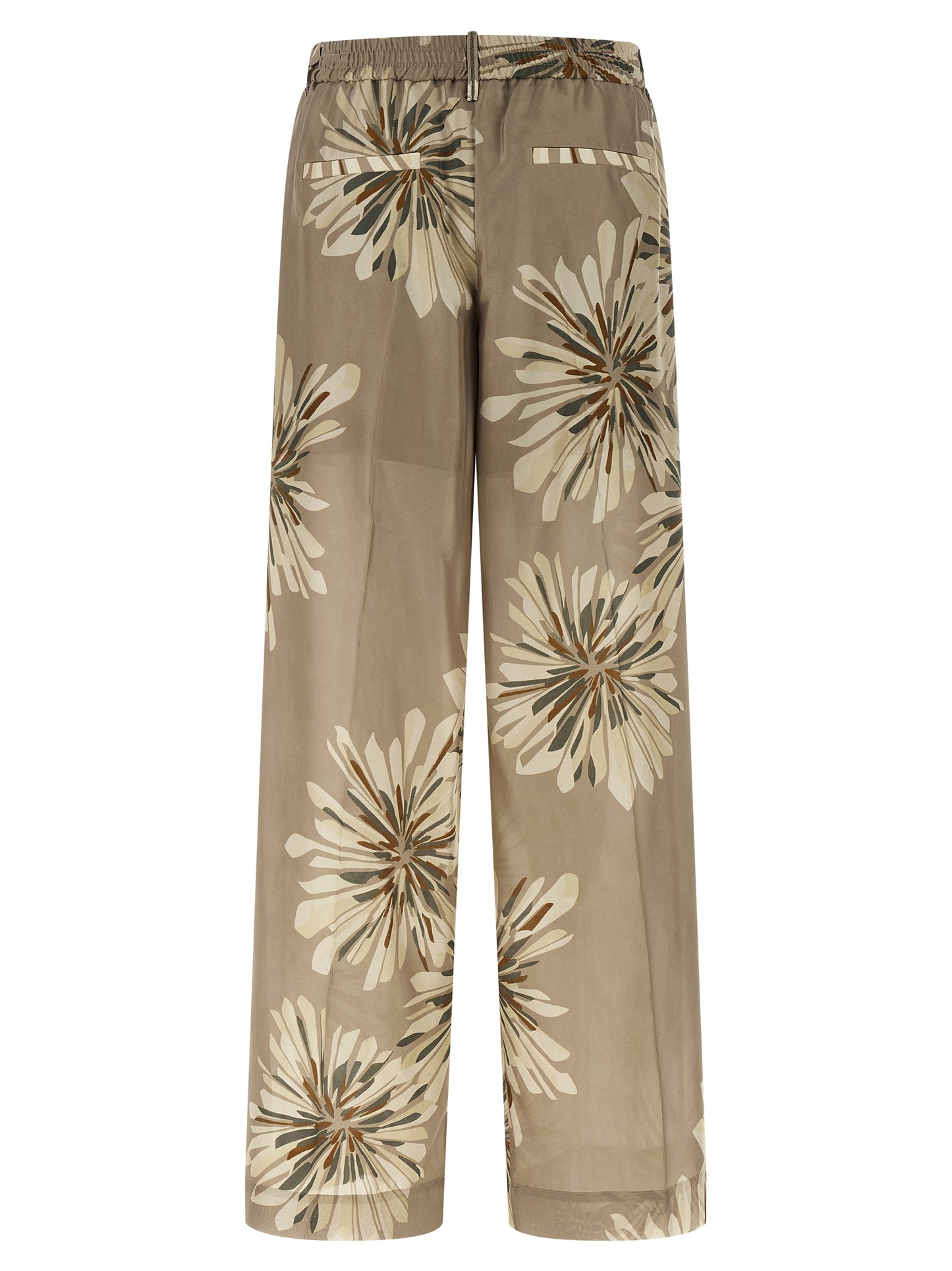 Brunello Cucinelli Bicolor Silk Casual Pants