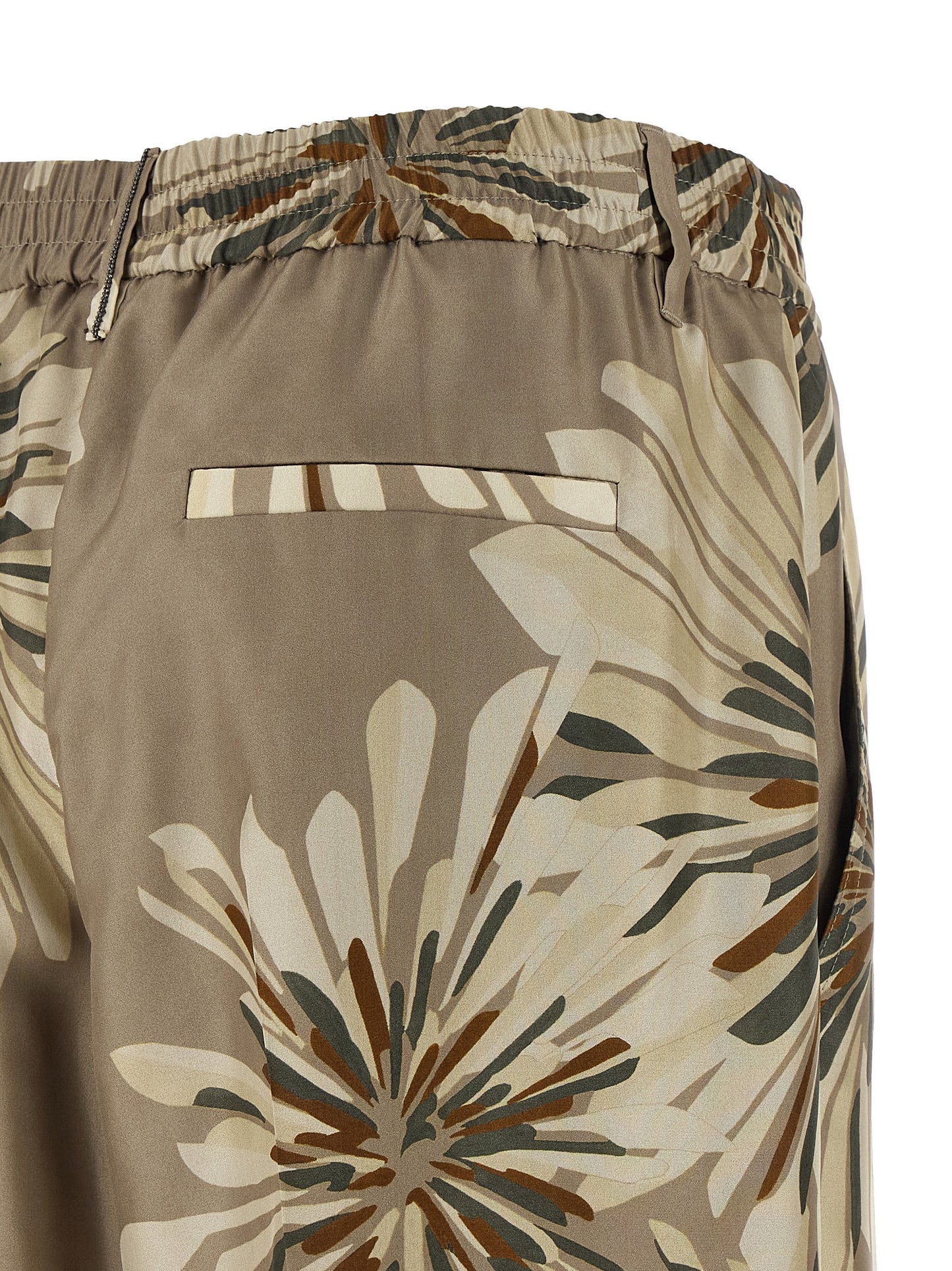 Brunello Cucinelli Bicolor Silk Casual Pants