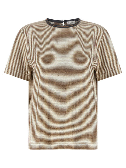 Brunello Cucinelli Multicolor Linen T-Shirt