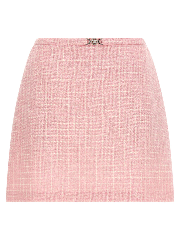 Versace Multicolor Virgin Wool Long Skirt