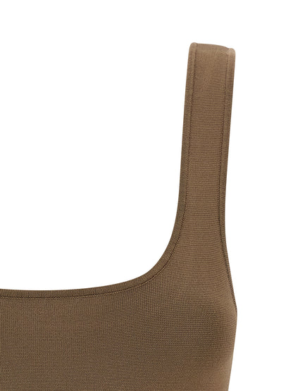 Entire Studios Brown Viscose Sleeveles T-Shirt