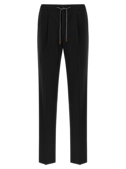 Incotex Black Virgin Wool Casual Pants