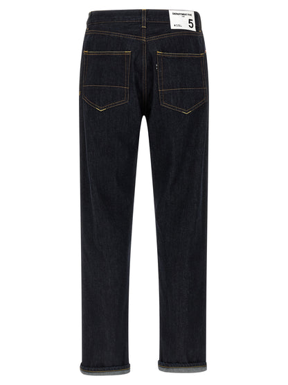 Department 5 Blue Cotton Straight-Leg Jeans