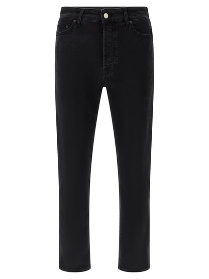 Department 5 Black Cotton Cropped Jeans