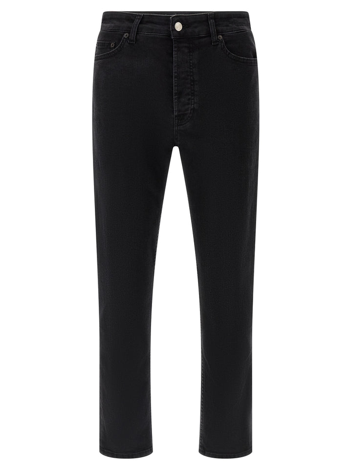 Department 5 Black Cotton Cropped Jeans