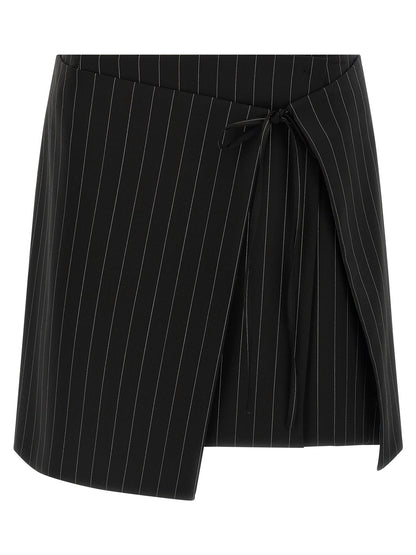 Sportmax Black Virgin Wool Long Skirt