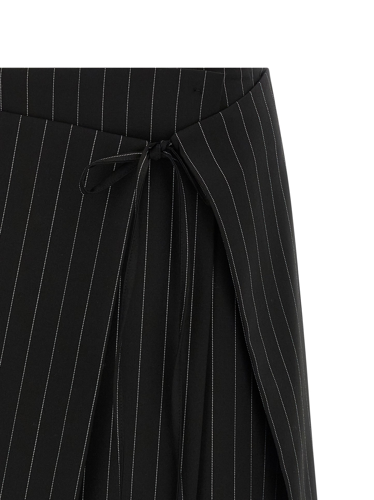 Sportmax Black Virgin Wool Long Skirt