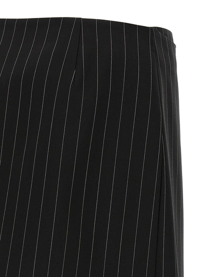 Sportmax Black Virgin Wool Long Skirt