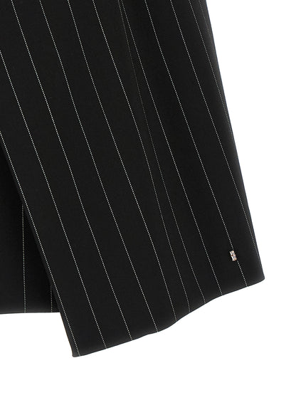 Sportmax Black Virgin Wool Long Skirt