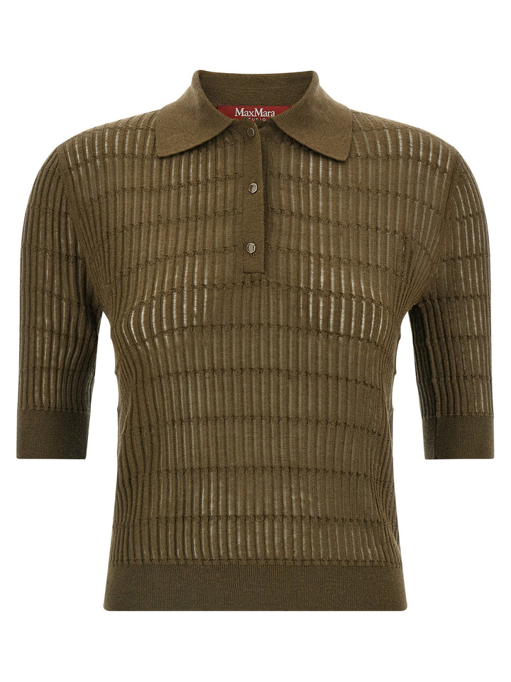 Max Mara Bicolor Silk Polo Shirt