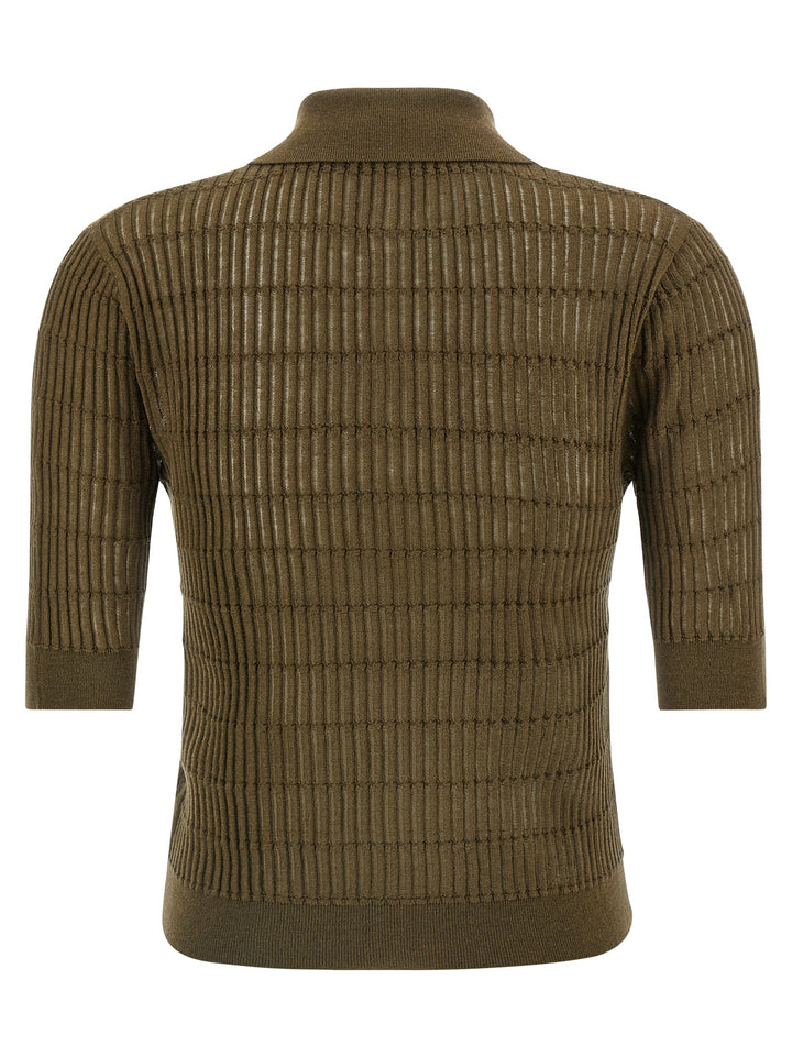 Max Mara Bicolor Silk Polo Shirt