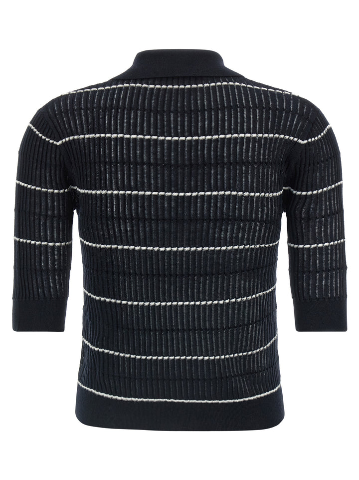 Max Mara Blue Silk Polo Shirt