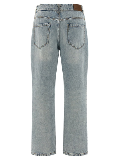 Brunello Cucinelli Blue Cotton Straight-Leg Jeans