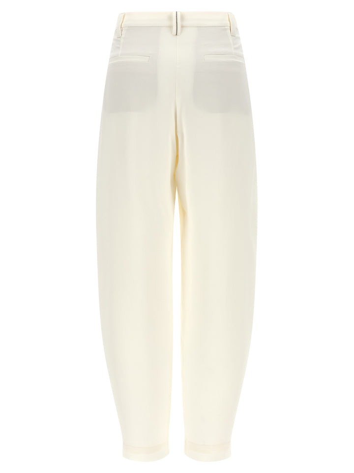 Brunello Cucinelli Beige Viscose Casual Pants