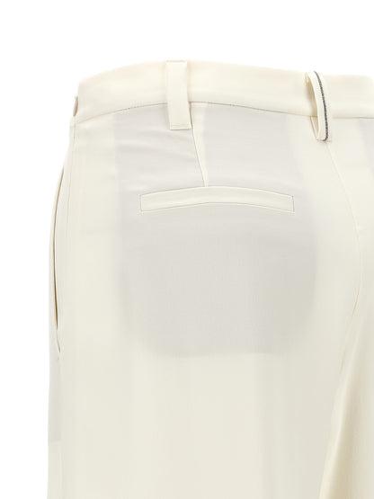 Brunello Cucinelli Beige Viscose Casual Pants