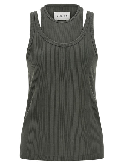 Armarium Gray Cotton Sleeveles T-Shirt