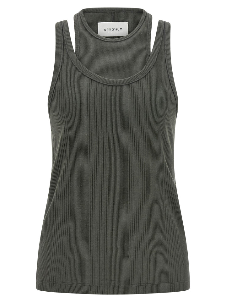 Armarium Gray Cotton Sleeveles T-Shirt