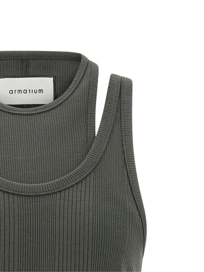 Armarium Gray Cotton Sleeveles T-Shirt