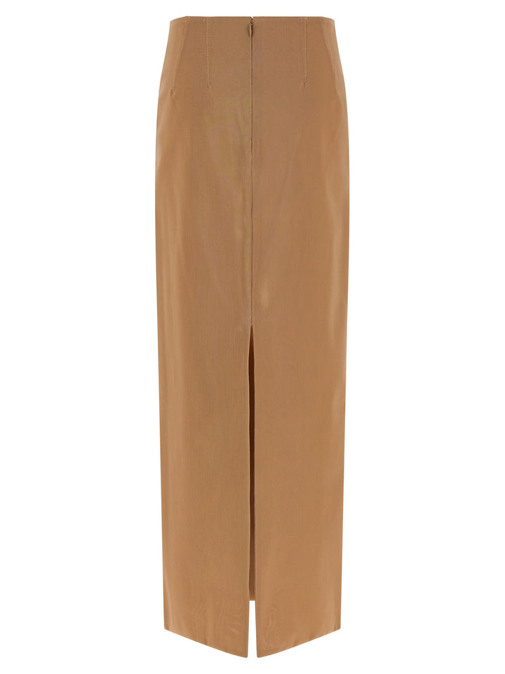 Armarium Beige Polyamide Midi Skirt