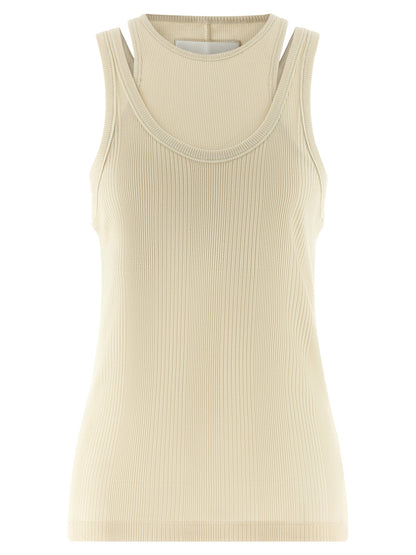 Armarium White Cotton Sleeveles T-Shirt