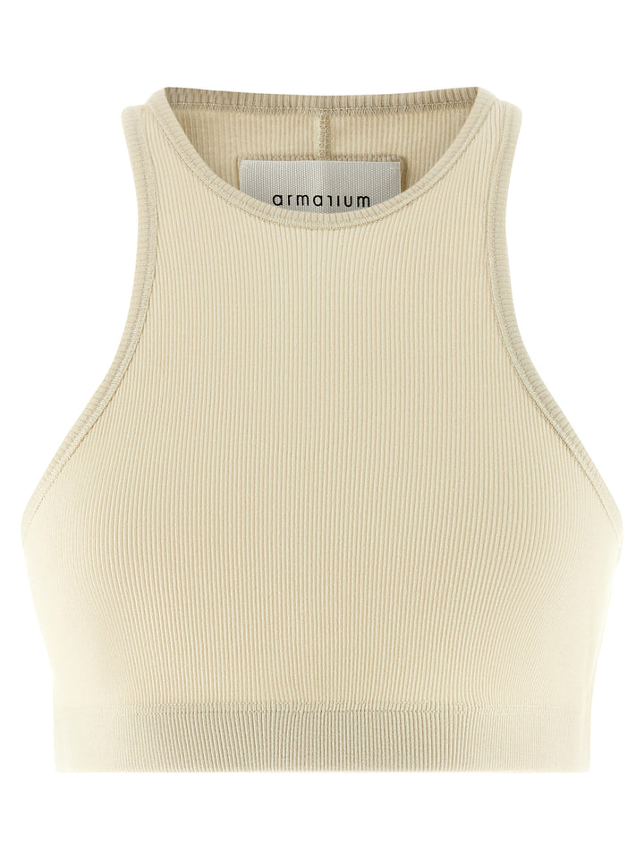 Armarium White Cotton Sleeveles T-Shirt
