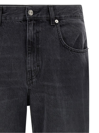 SÉFR Black Cotton Straight-Leg Jeans