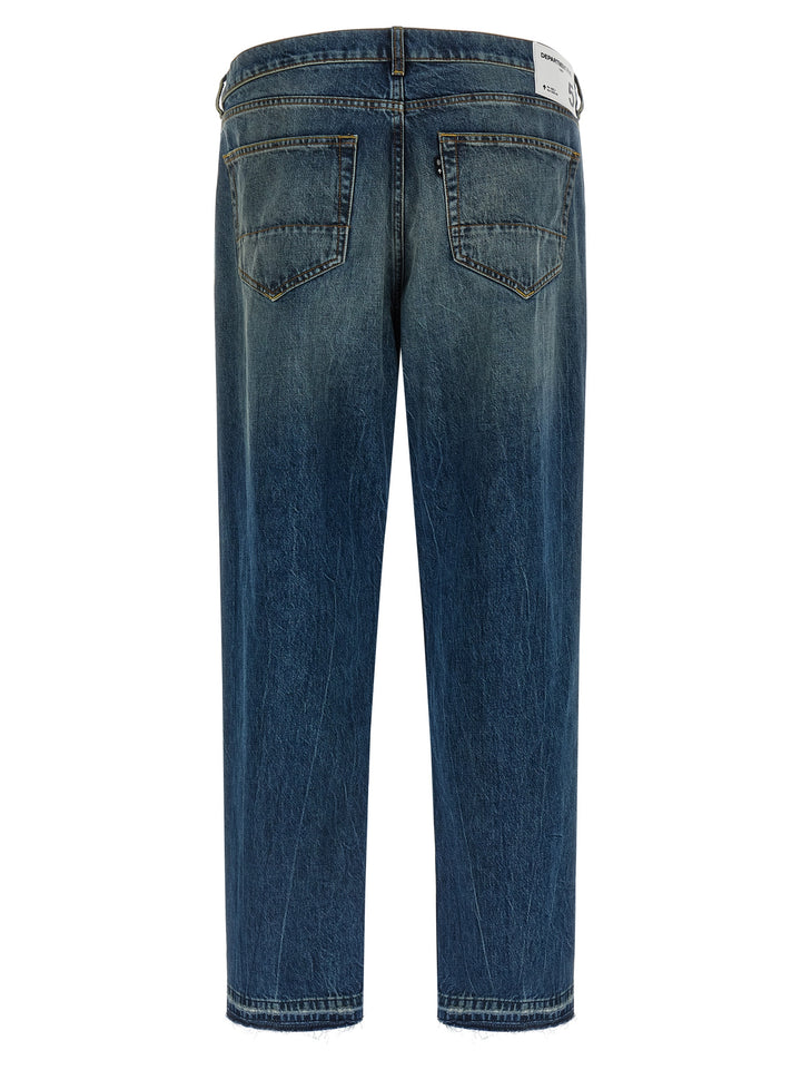 Department 5 Blue Cotton Straight-Leg Jeans