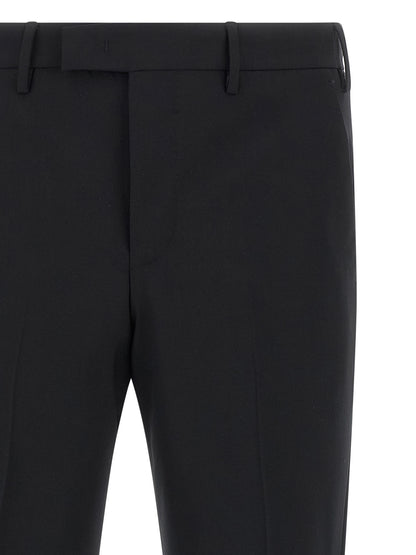 PT Torino Black Virgin Wool Dress Pants