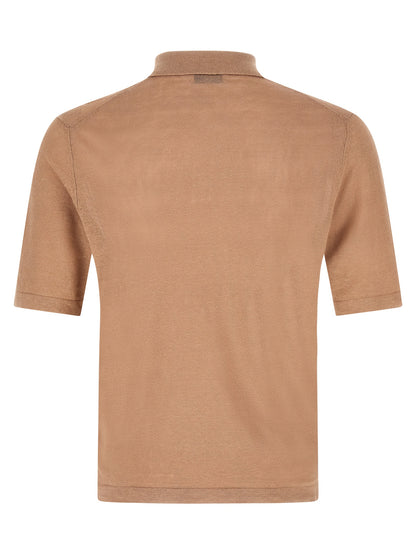 Ballantyne Beige Linen Polo Shirt
