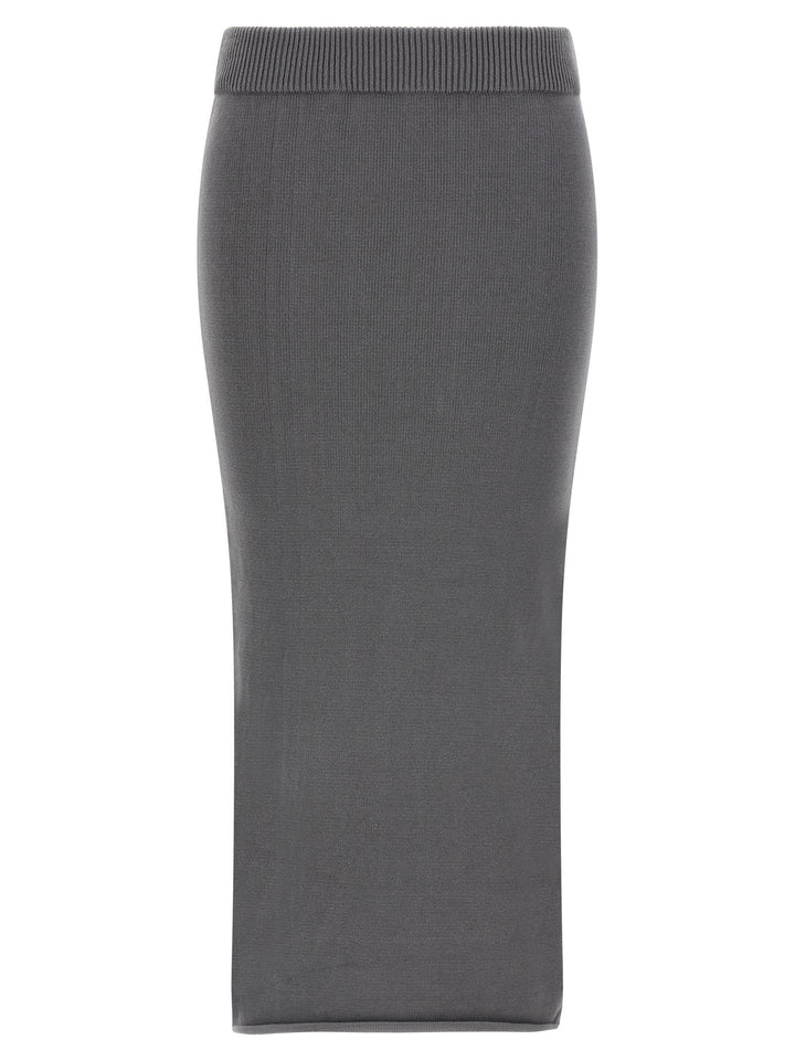 Entire Studios Gray Cotton Midi Skirt