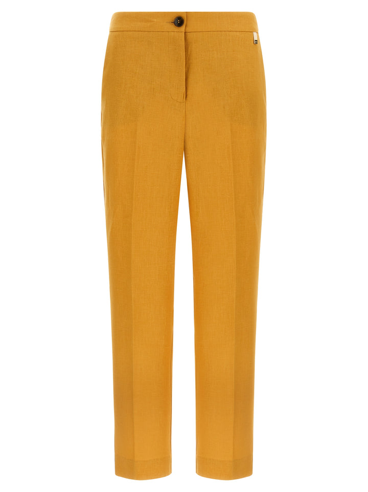 Herno Orange Linen Casual Pants