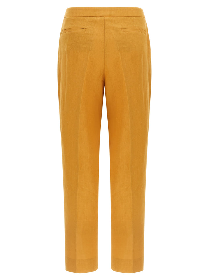 Herno Orange Linen Casual Pants