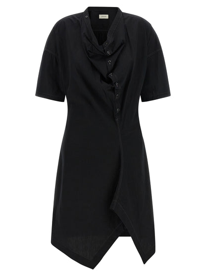 Lemaire Black Cotton Midi Dress
