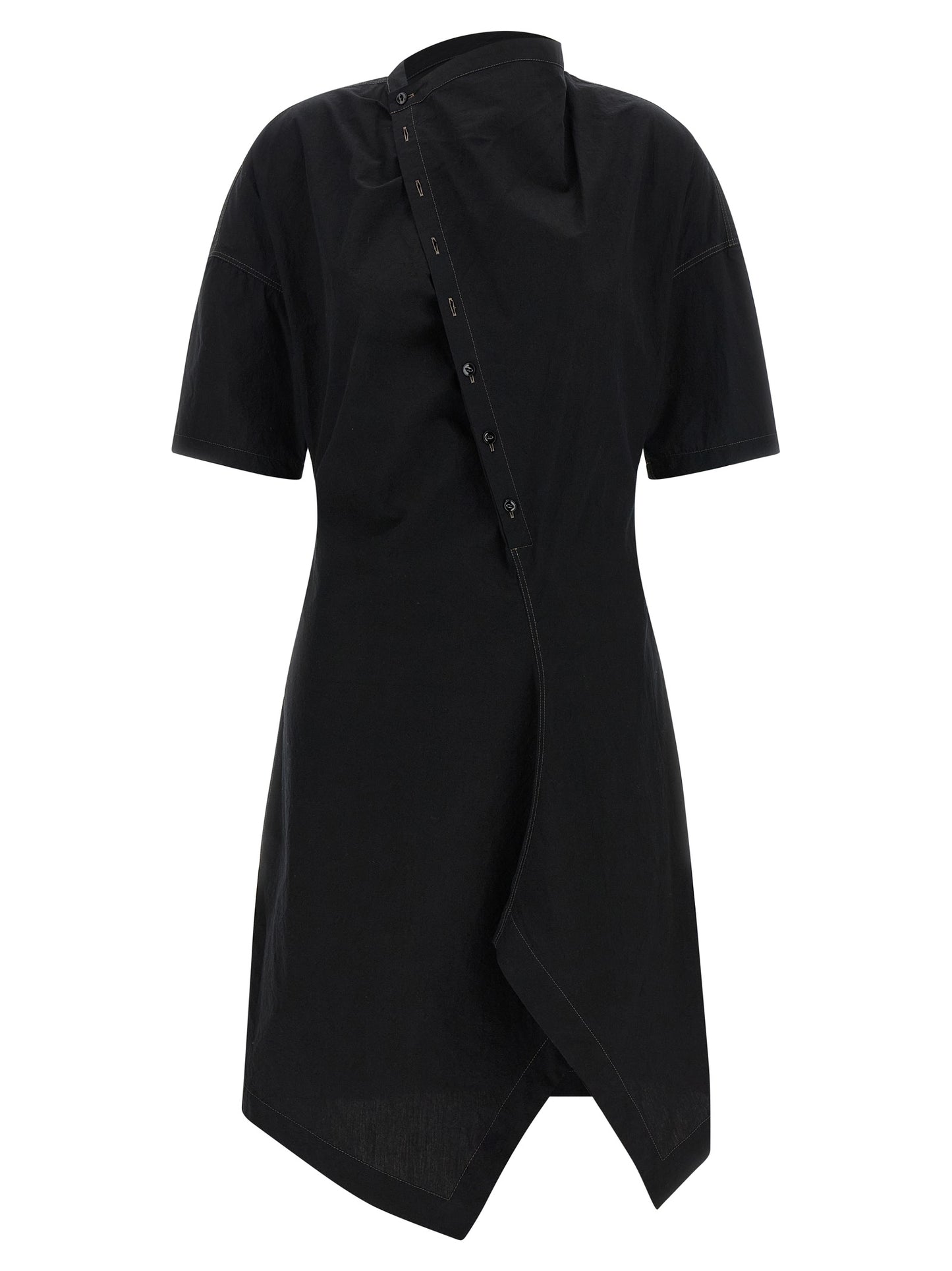 Lemaire Black Cotton Midi Dress