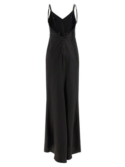 Elisabetta Franchi Black Polyester Long Dress