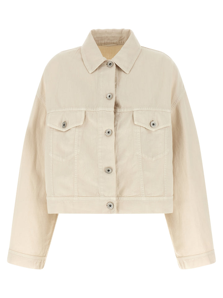 Brunello Cucinelli Beige Cotton Denim Jacket