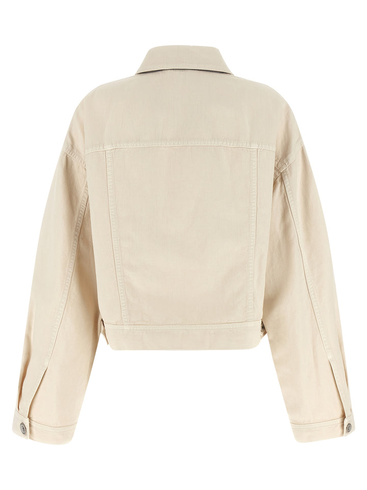 Brunello Cucinelli Beige Cotton Denim Jacket