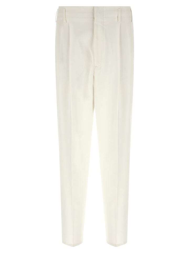Brunello Cucinelli White Cotton Casual Pants