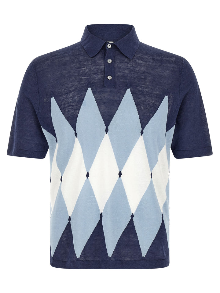 Ballantyne Blue Linen Polo Shirt