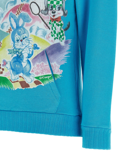 Kenzo Blue Cotton Hoodie