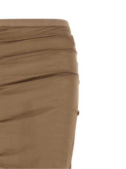 DRKSHDW Beige Cotton Mini Skirt