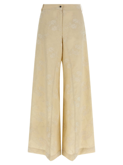 PINKO Beige Linen Flared Pants